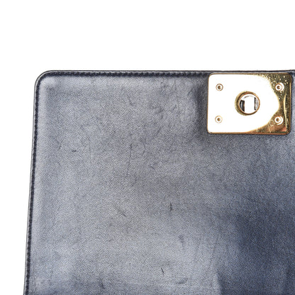 Chanel Lambskin Embossed Medium Boy Cube Flap Navy 9 of 11
