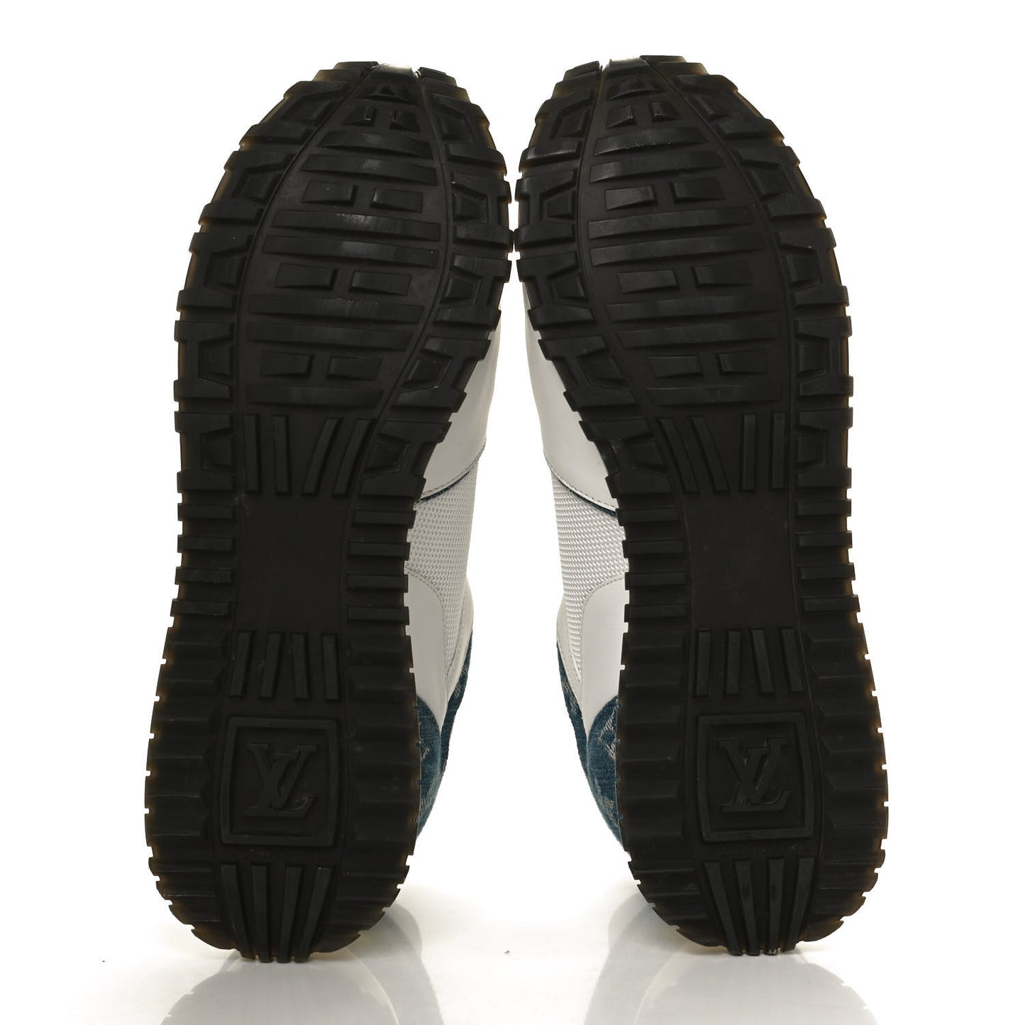 Calfskin Monogram Denim Run Away Sneakers 40 White