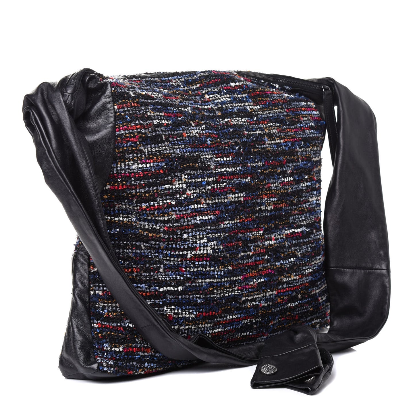 Tweed Lambskin Large Girl Bag Multicolor Black