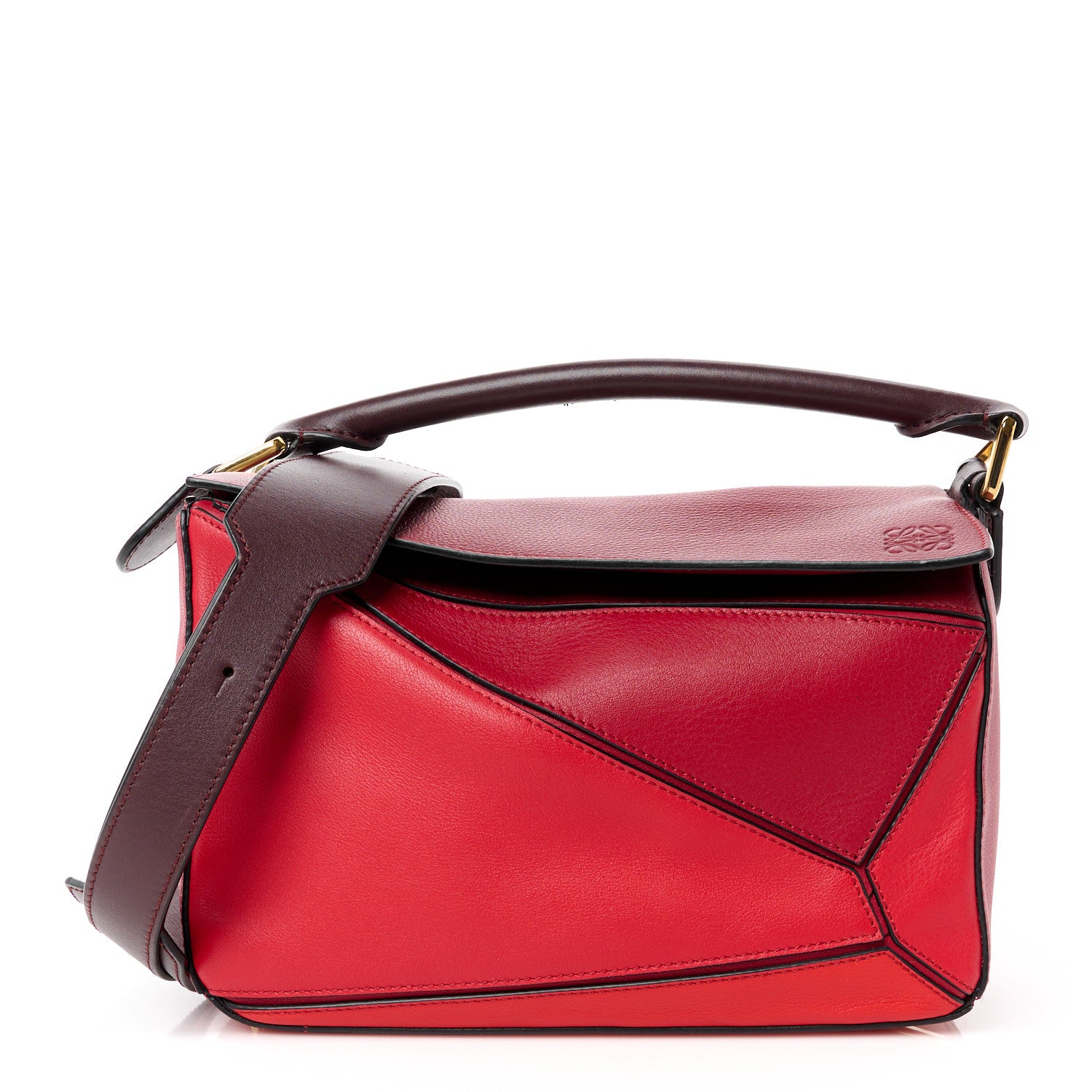Loewe Calfskin Colorblock Small Puzzle Bag Red 1 of 11