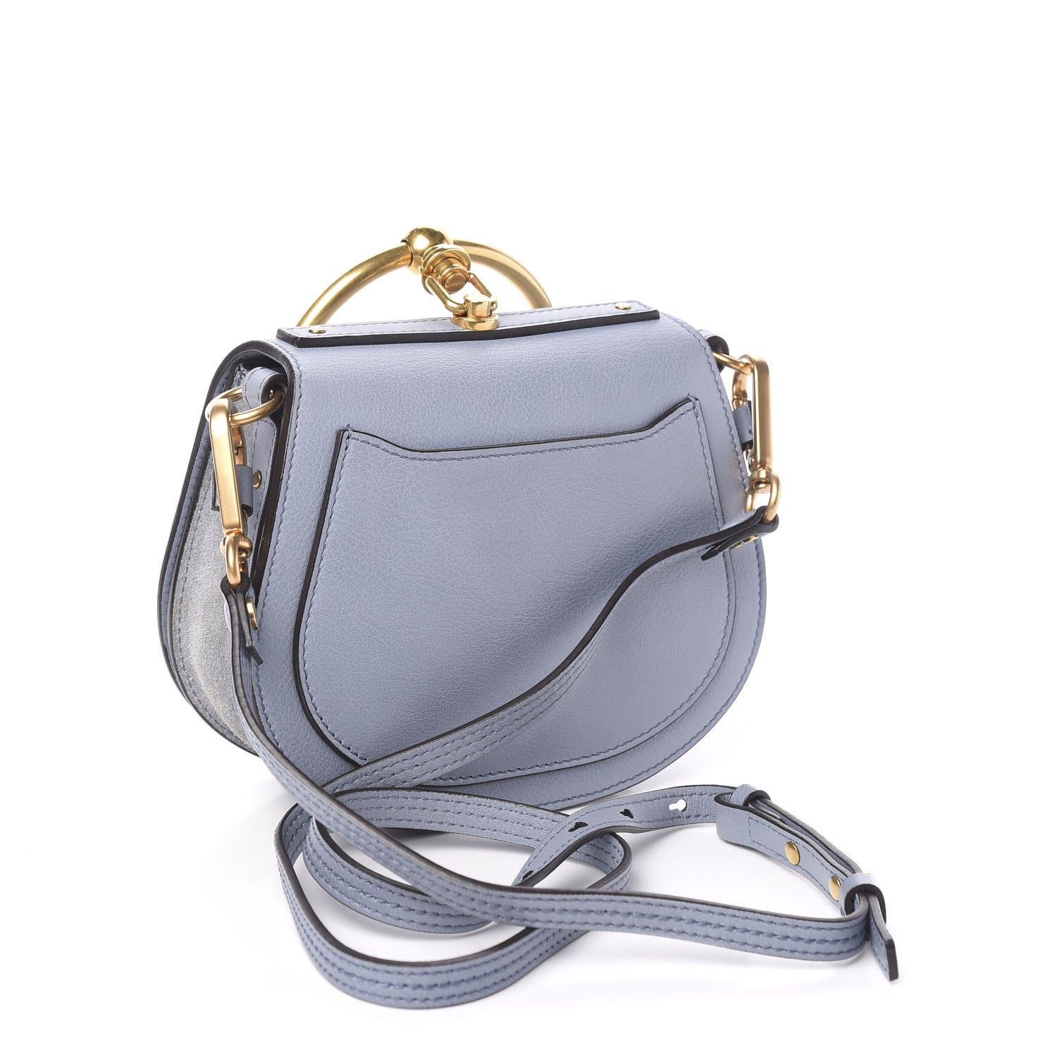 Chloe Calfskin Suede Small Nile Bracelet Bag Washed Blue 2 of 9