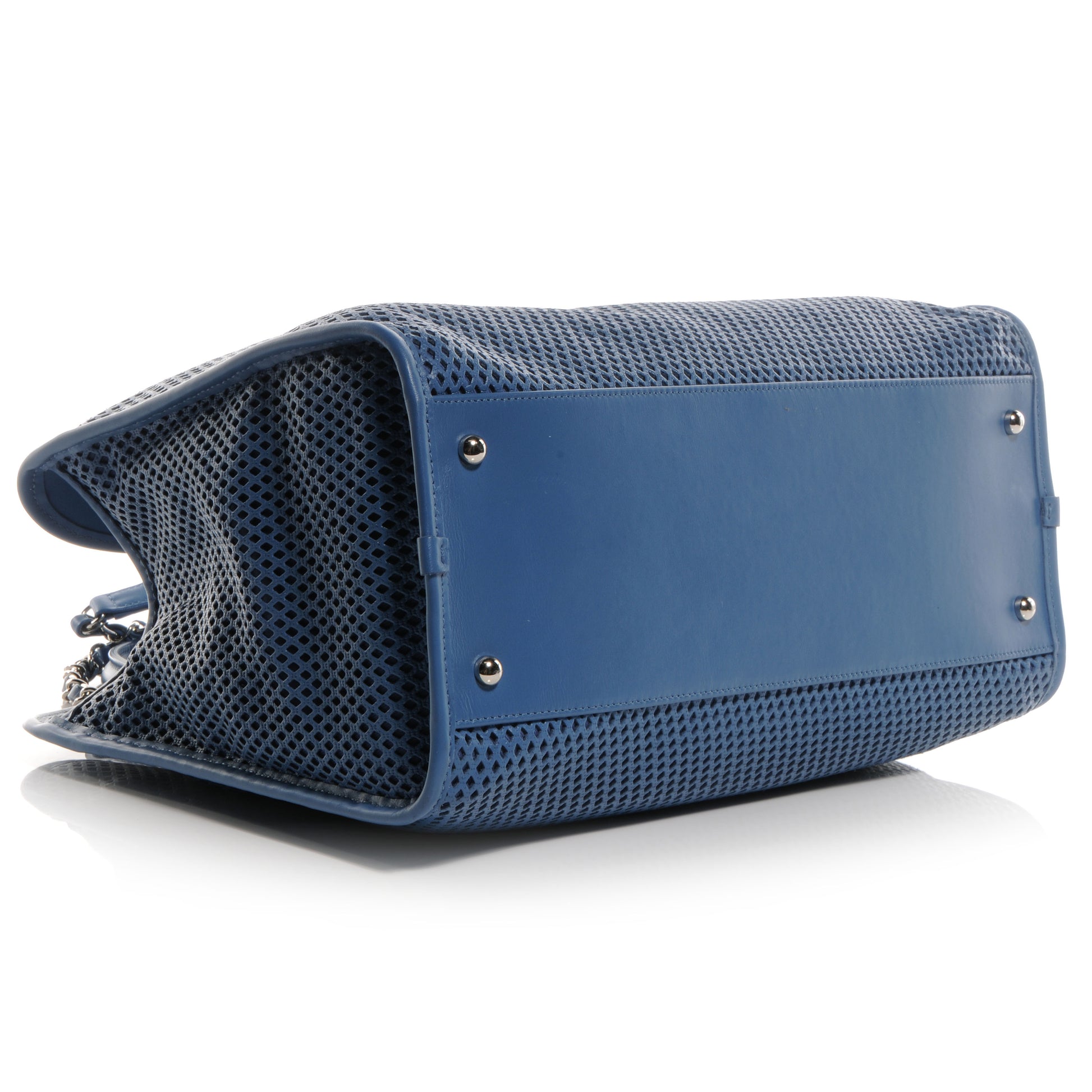 Chanel Calfskin Perforated Up In The Air Tote Dark Blue 4 of 8