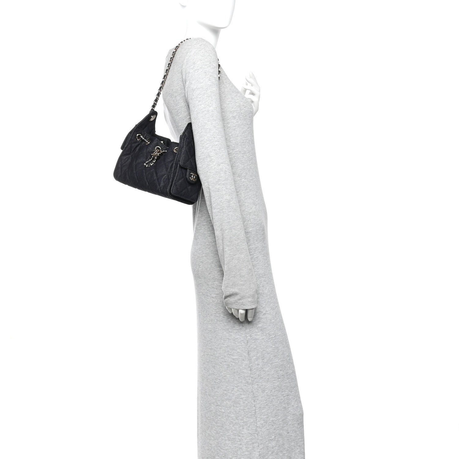 Chanel Denim Quilted Mini Chanel 25 Handbag Dark Blue 2 of 11