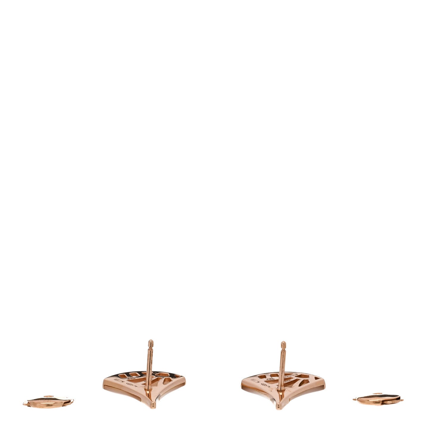 18K Rose Gold Diamond Mother of Pearl Divas' Dream Stud Earrings