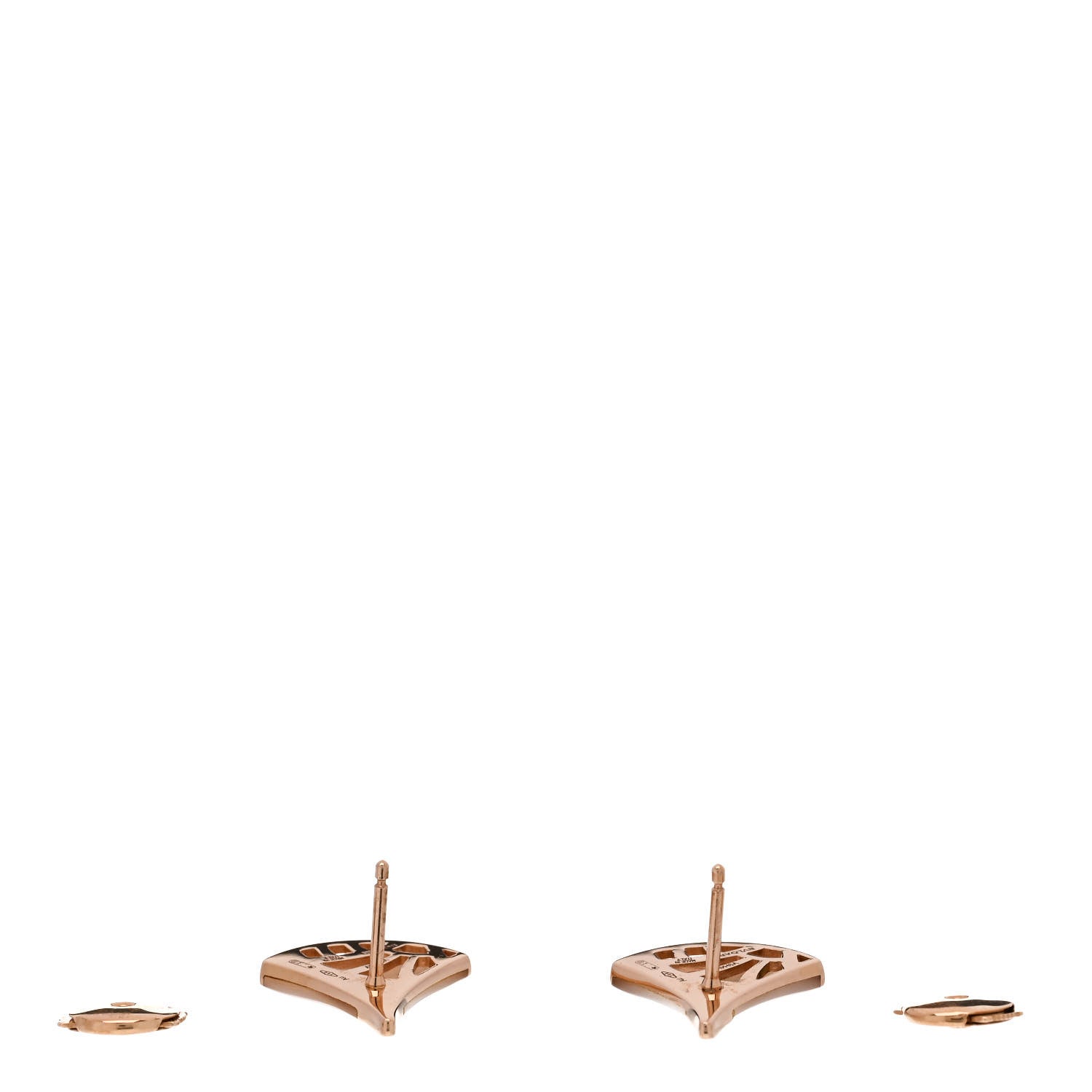 Bulgari 18K Rose Gold Diamond Mother of Pearl Divas' Dream Stud Earrings 3 of 5