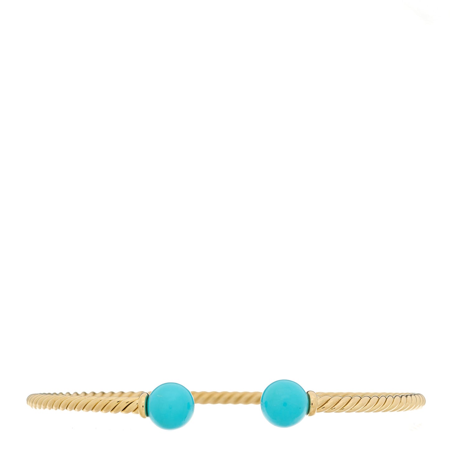 18K Yellow Gold Turquoise 8.5mm Solari Bead Bracelet