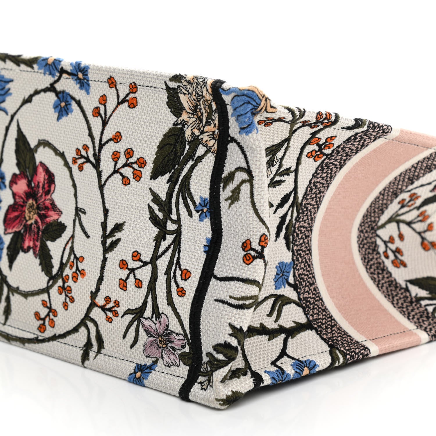 Christian Dior Canvas Embroidered Medium Rosa Mutabilis Book Tote Multicolor 9 of 9