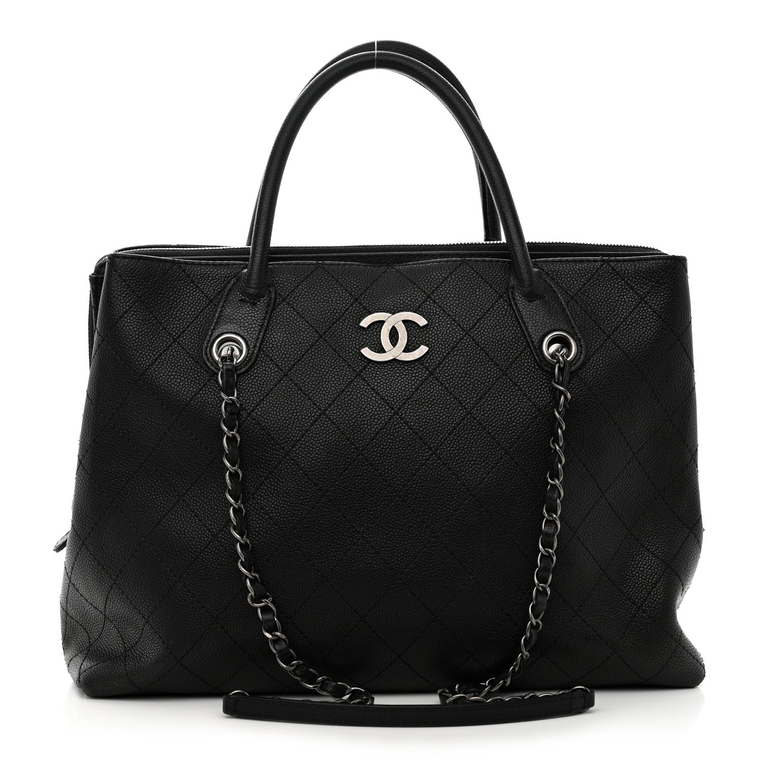 Chanel Grained Vegetal Calfskin Urban Shopping Tote Black 1 of 13