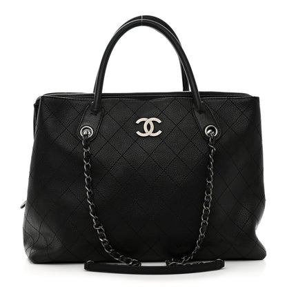 Chanel Grained Vegetal Calfskin Urban Shopping Tote Black 1 of 13