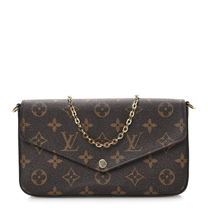 Louis Vuitton Monogram Pochette Felicie Chain Wallet Fuchsia 1 of 13