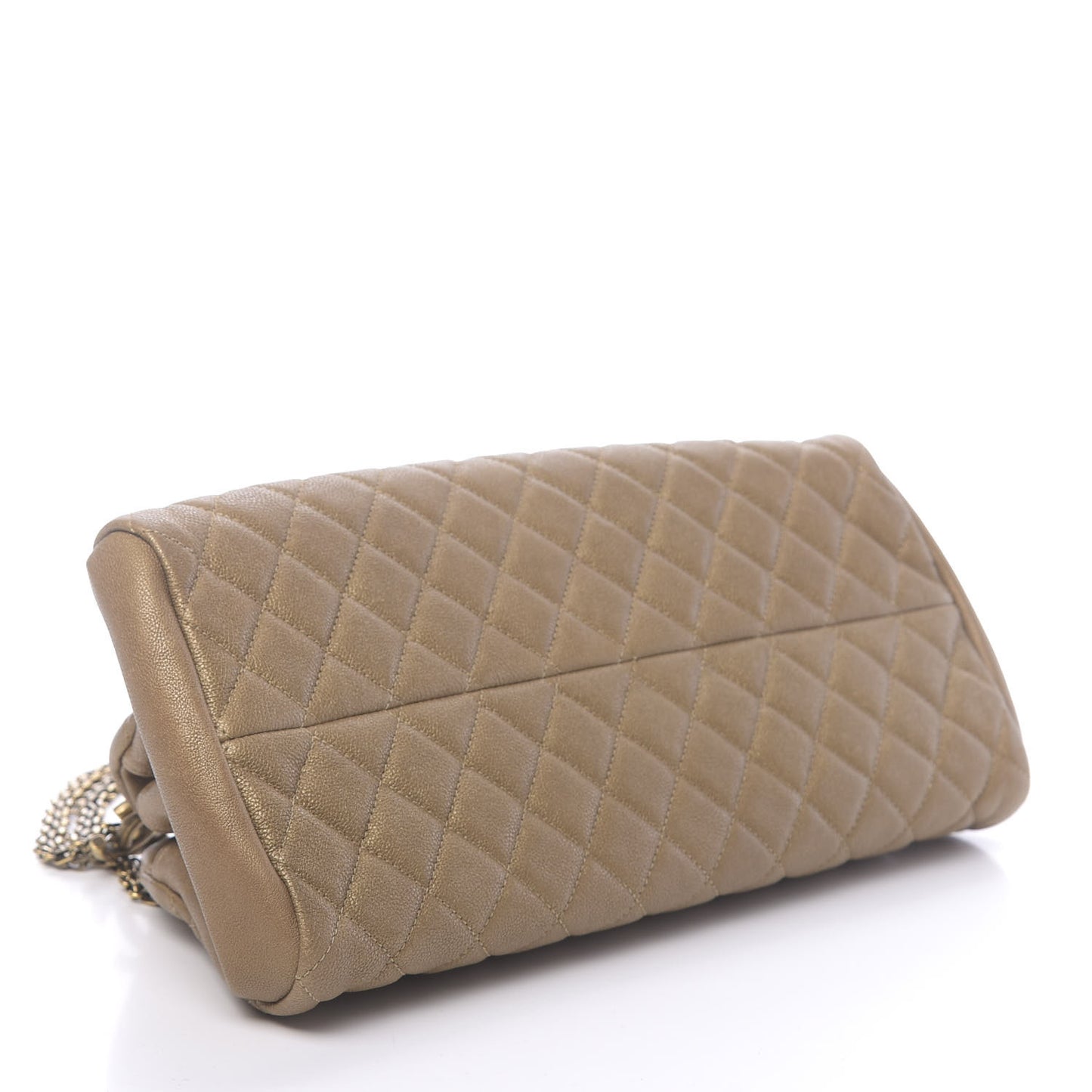 Metallic Calfskin Quilted Medium Just Mademoiselle Gold