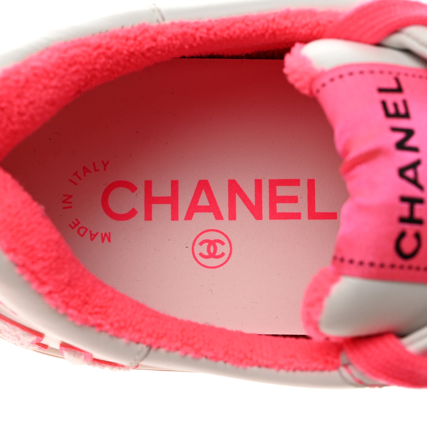Calfskin Womens Logo Sneaker 40.5 Fuchsia White