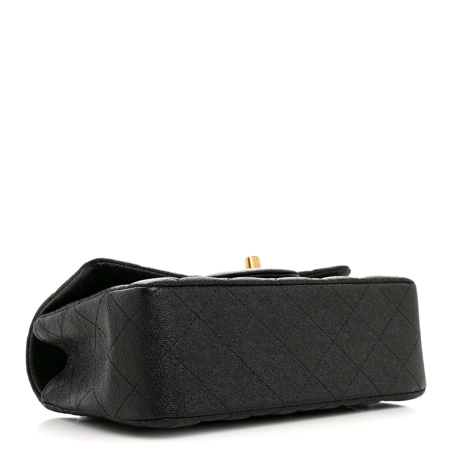 Caviar Quilted Mini Top Handle Rectangular Flap Black