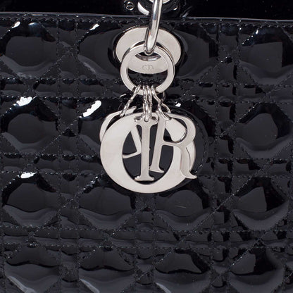 Christian Dior CHRISTIAN DIOR Patent Cannage Large Lady Dior Black 7 of 11