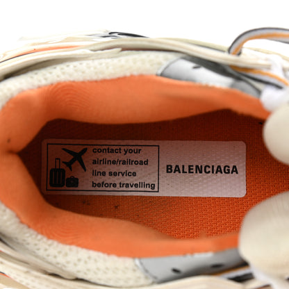 Balenciaga Mesh Nubuck Effect Fabric LED Womens Track Sneakers 37 White Orange 6 of 8
