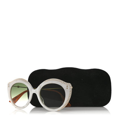 Gucci Crystal Cat Eye GG0214S Sunglasses White 8 of 8
