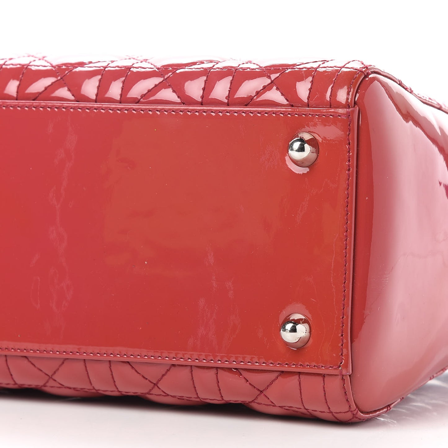 Patent Cannage Large Lady Dior Red