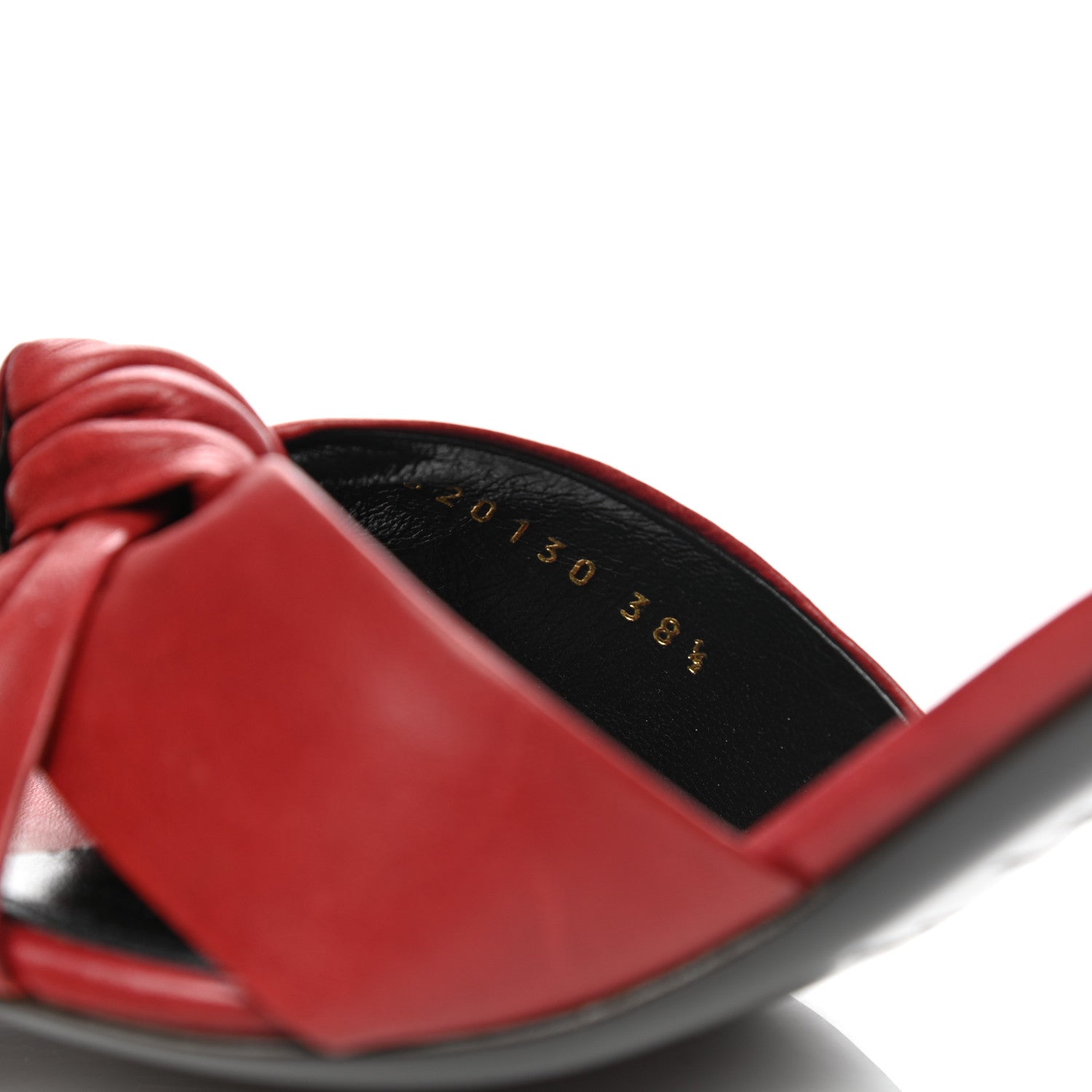 Saint Laurent Lambskin Bianca Mules 38.5 Red 8 of 9