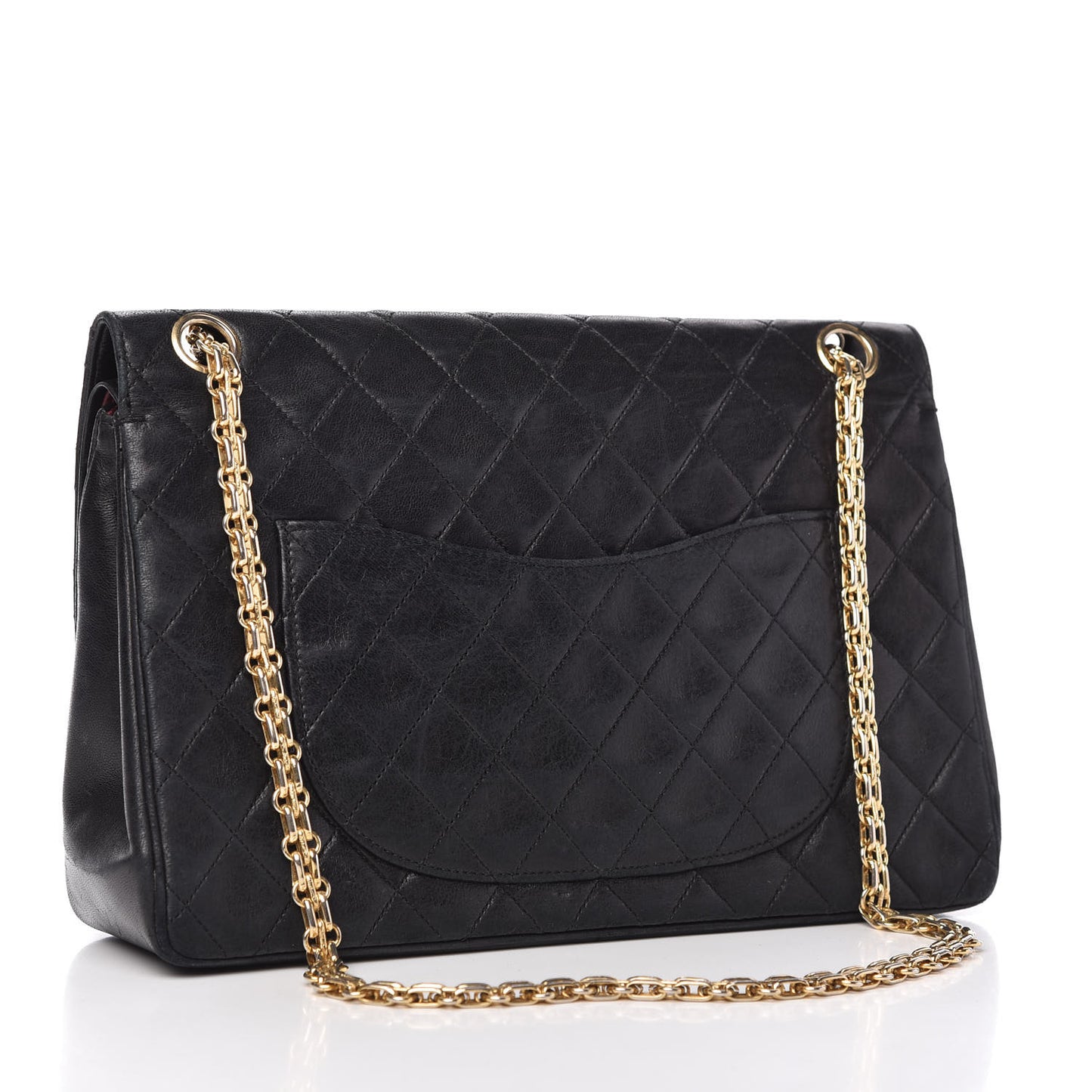 Lambskin Quilted Medium Double Flap Bijoux Chain Black