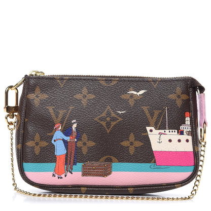 Louis Vuitton Monogram 2016 Christmas Animation Mini Pochette Accessories Rose Ballerine 1 of 9