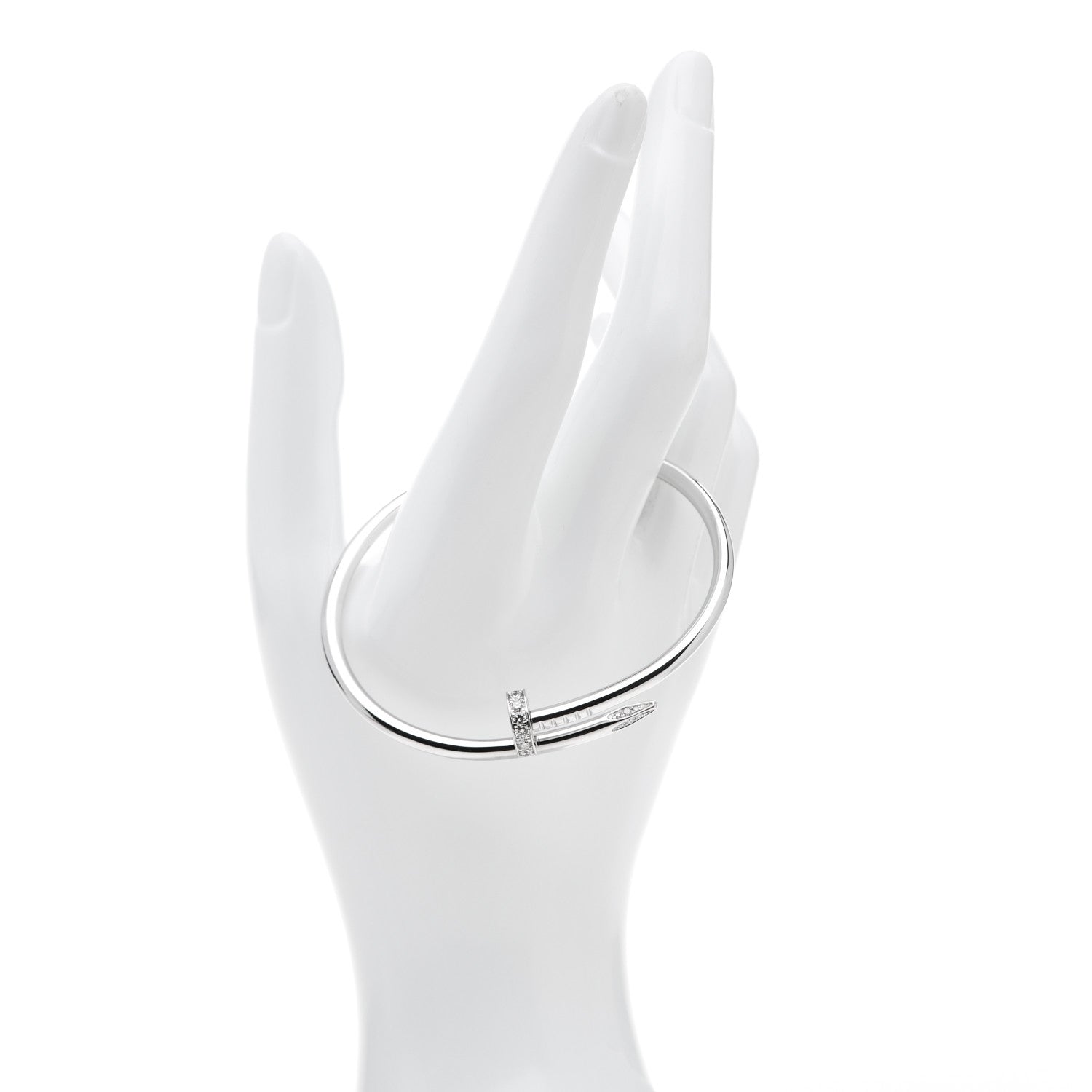 Cartier 18K White Gold Diamond Juste Un Clou Bracelet 18 2 of 6