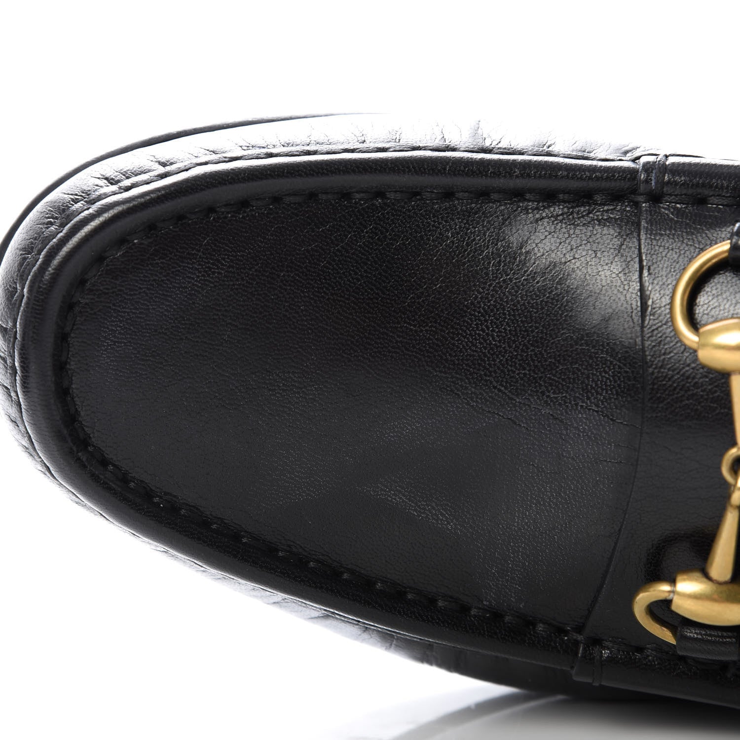 Gucci Goatskin Mens Horsebit Slippers 8 Black 10 of 10