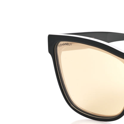 Chanel Acetate Shield Sunglasses 5418 Black Gold 7 of 8