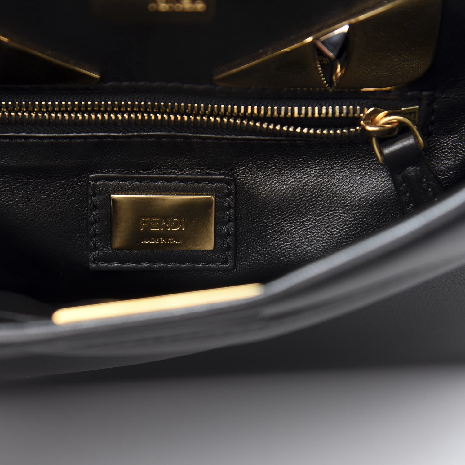Fendi Nappa Mini Peekaboo Iconic Satchel Black 7 of 13