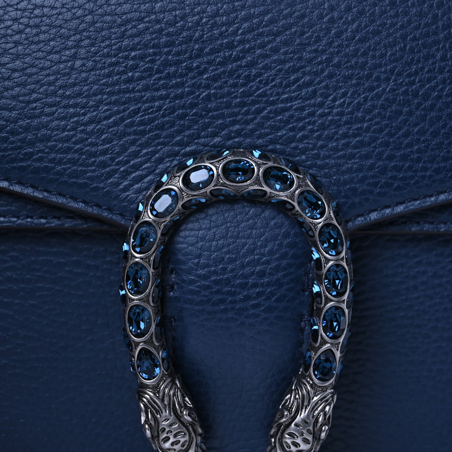Pebbled Calfskin Small Dionysus Shoulder Bag Blue Agata
