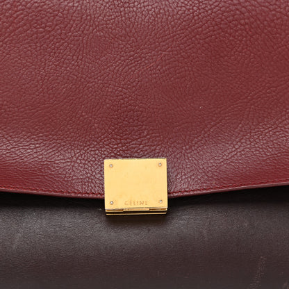 Celine Calfskin Suede Tri-Color Medium Trapeze Burgundy 7 of 32