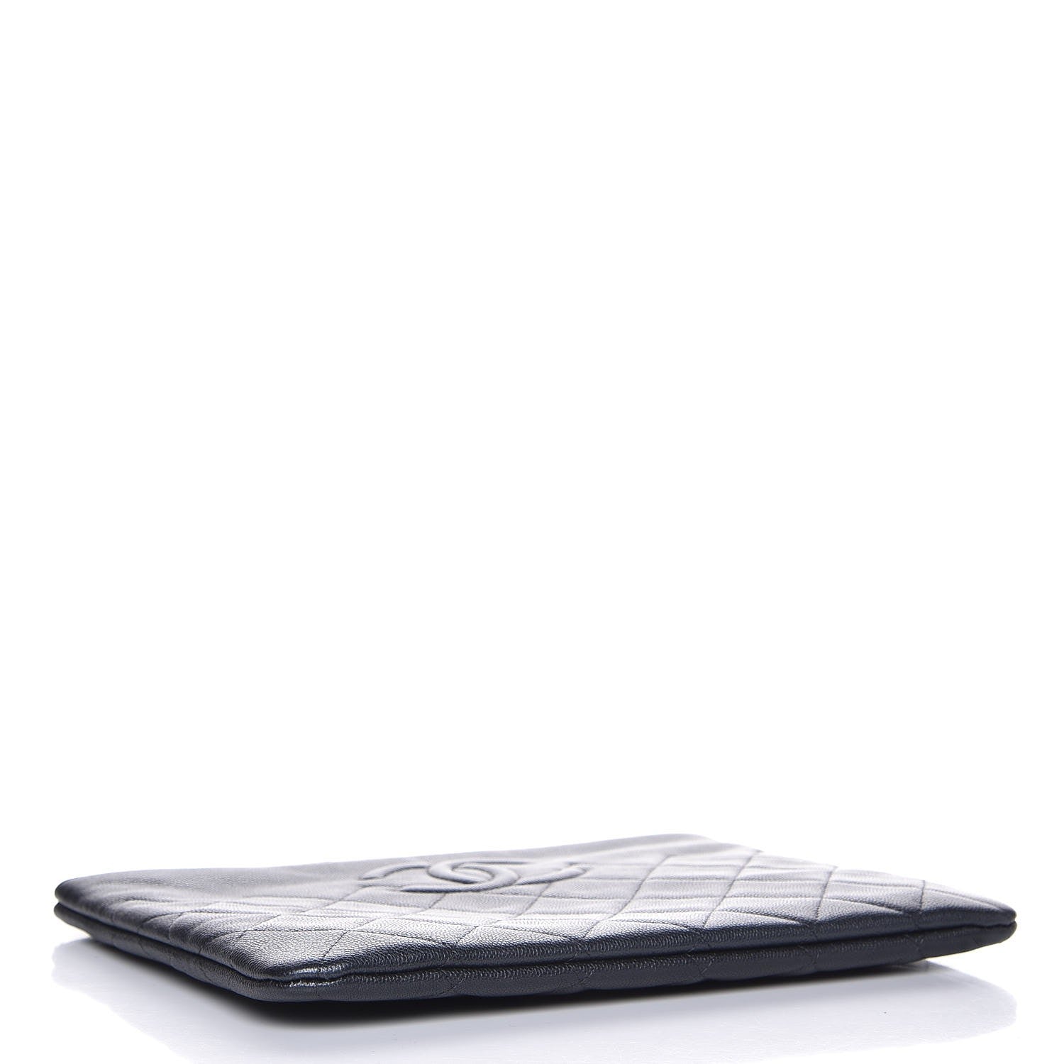 Chanel Metallic Caviar Quilted Medium Maxi CC Cosmetic Case Black 4 of 7