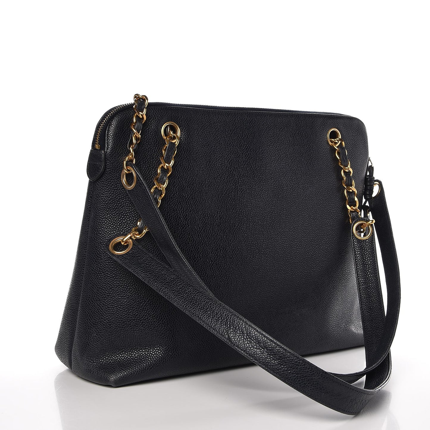 Caviar CC Shoulder Bag Navy Blue