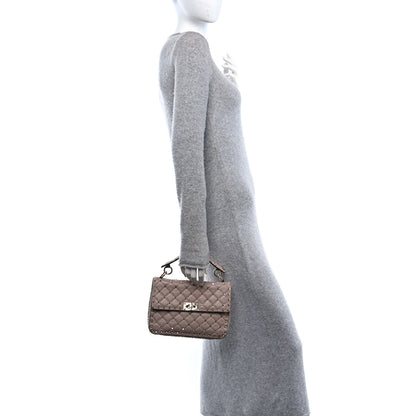 Valentino Garavani Lambskin Medium Rockstud Spike Shoulder Bag Poudre 2 of 9