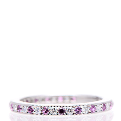 Tiffany Platinum Diamond Pink Sapphire Legacy Ring 54 6.75 1 of 4