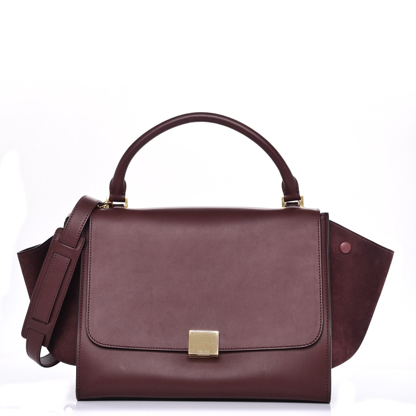 Smooth Calfskin Suede Medium Trapeze Burgundy
