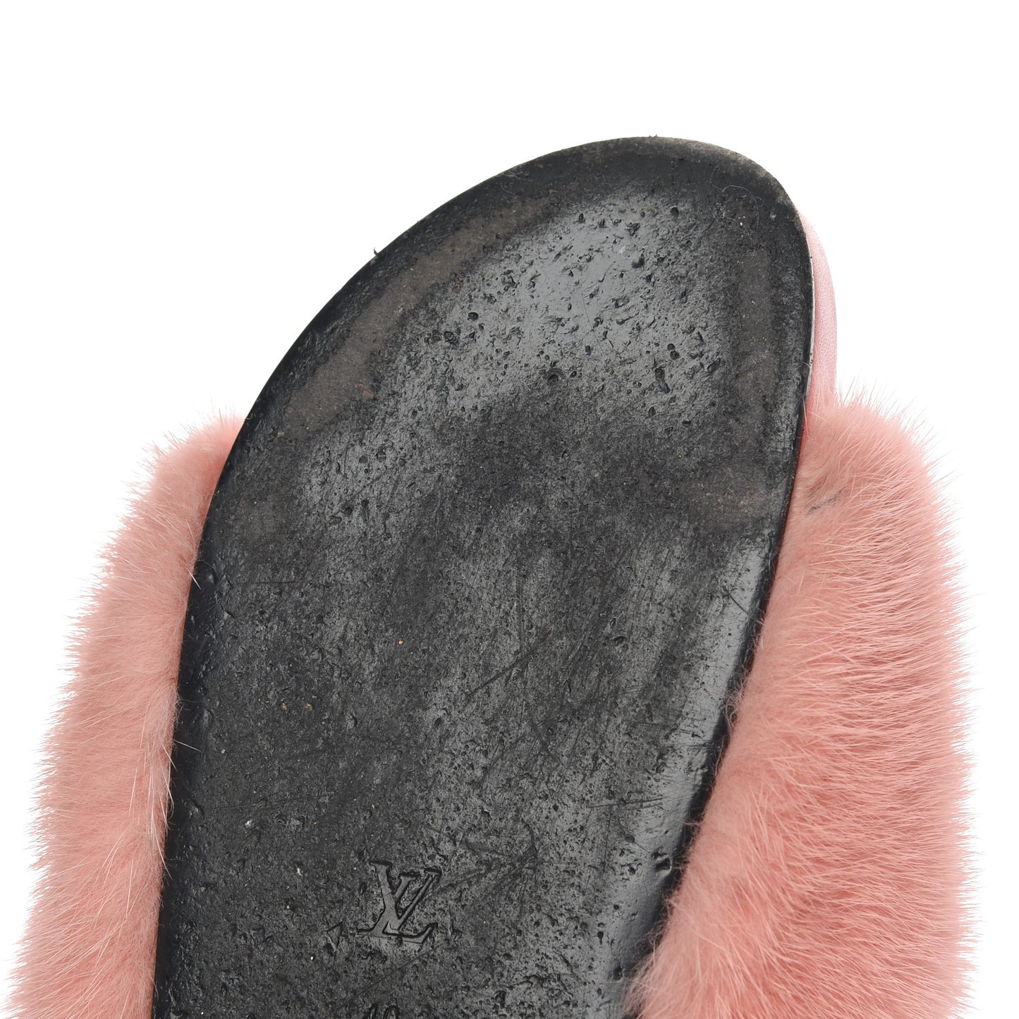 Mink Fur Bom Dia Flat Mules 40 Pink