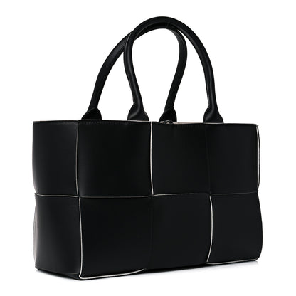 Bottega Veneta Nappa Maxi Intrecciato Small Arco Tote Black White 3 of 10