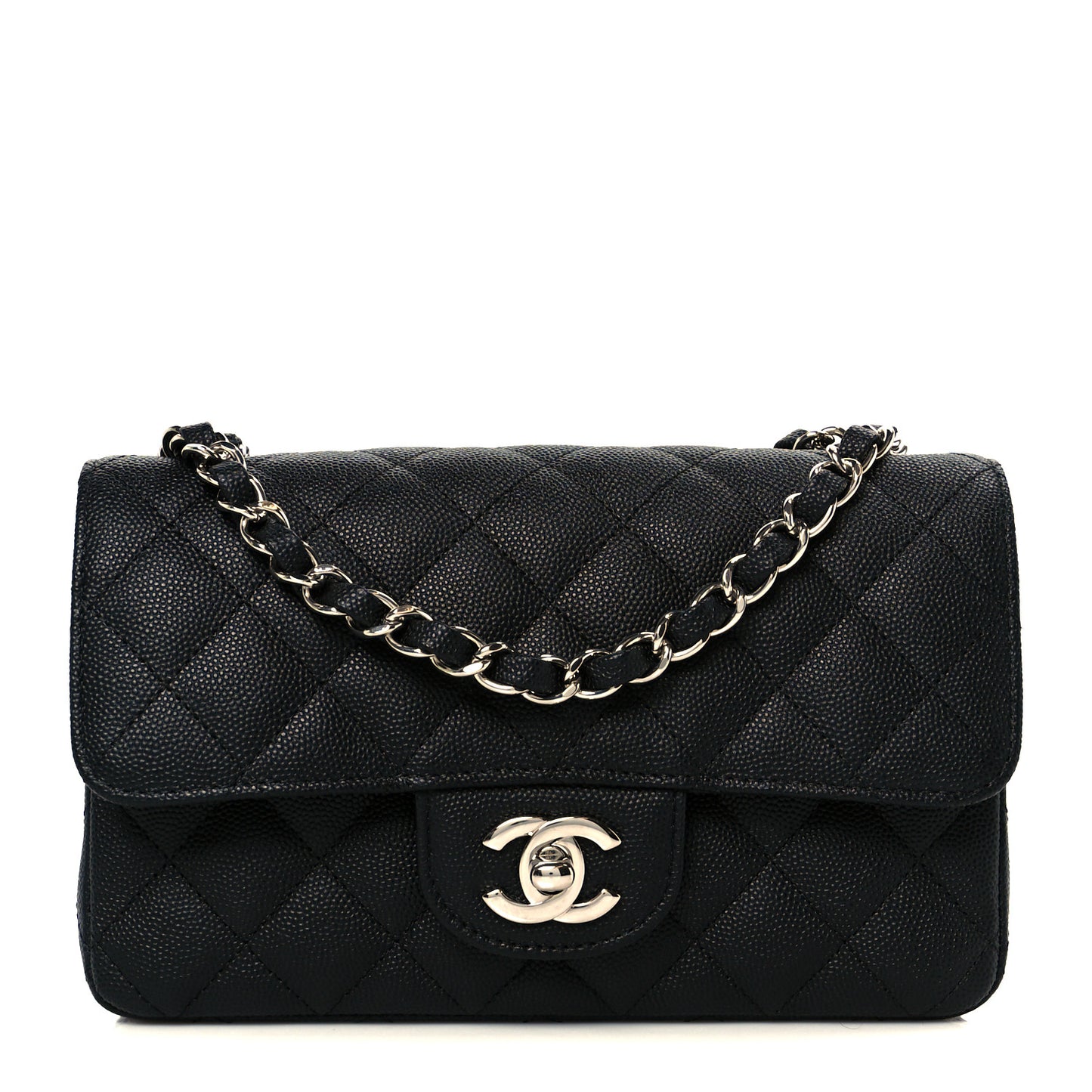 Caviar Quilted Mini Rectangular Flap Black