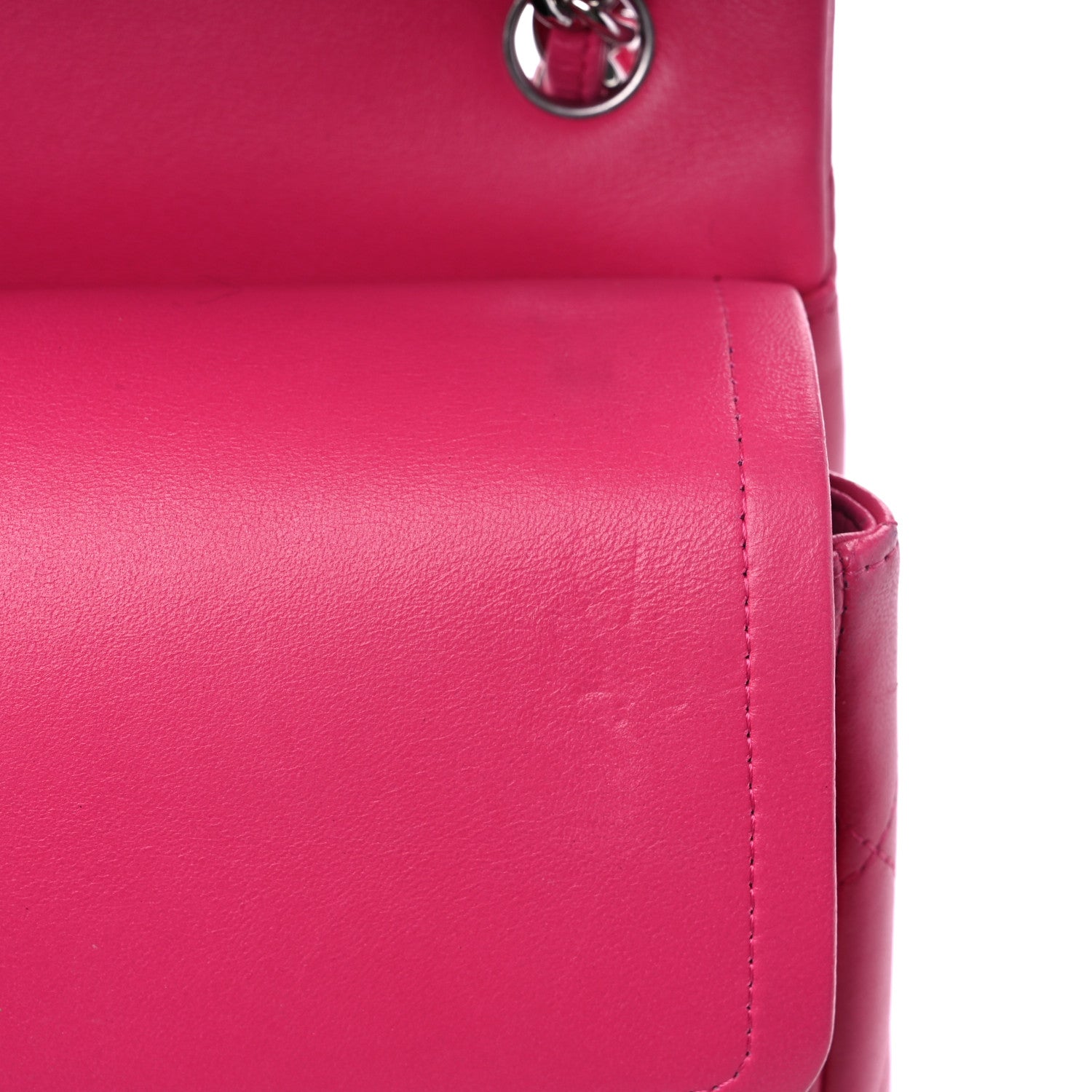 Chanel Lambskin Quilted Jumbo Double Flap Dark Pink 15 of 21