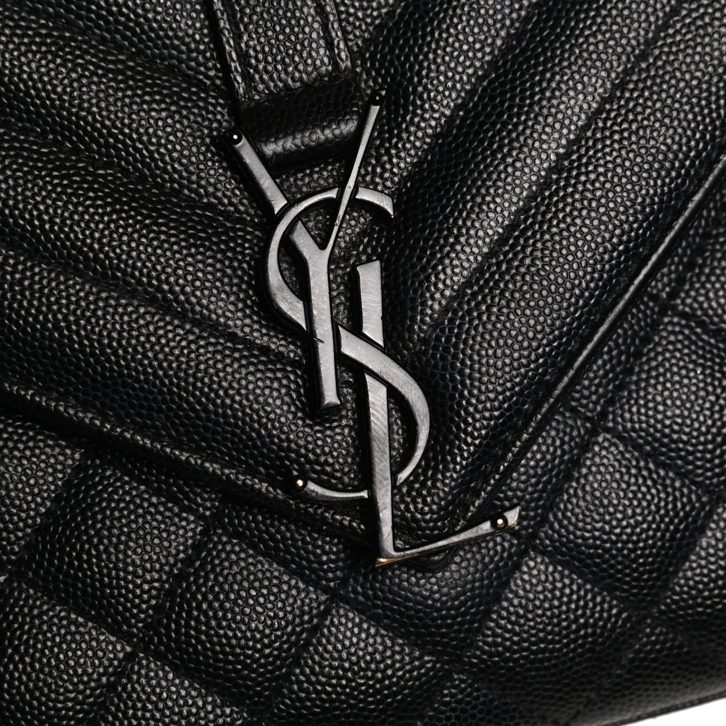 Grain De Poudre Textured Mixed Matelasse Triquilt Medium Monogram Satchel Black