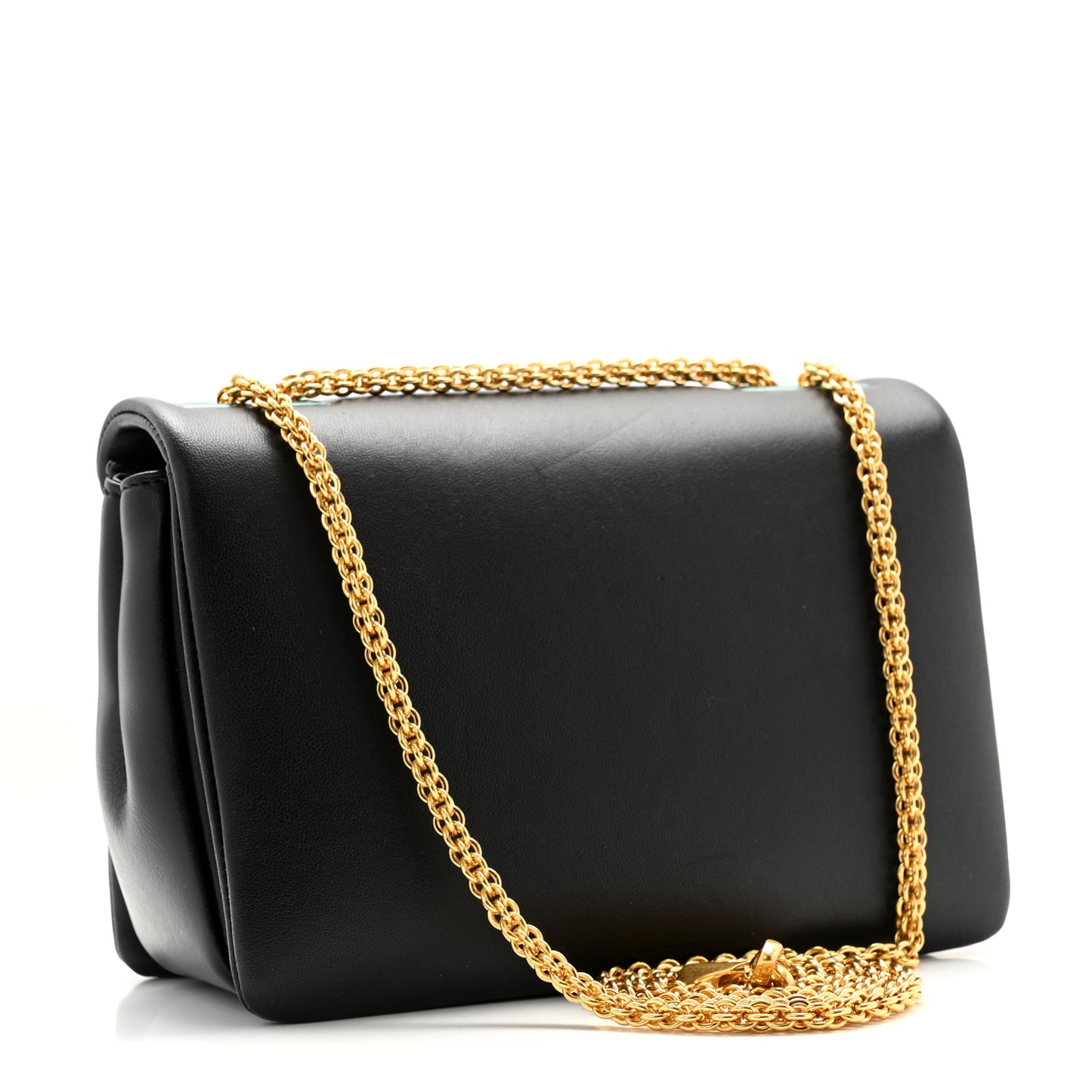 Nappa One Stud Chain Clutch Black