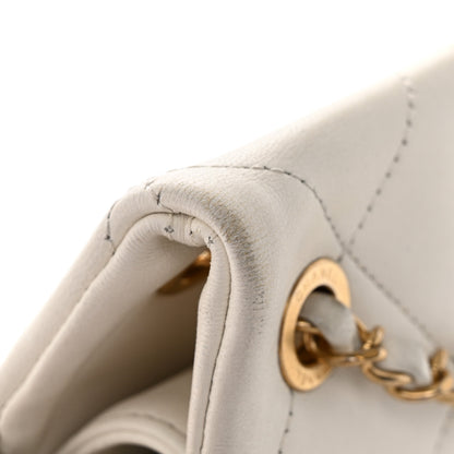 Chanel Lambskin A Real Catch Flap Bag White 28 of 32