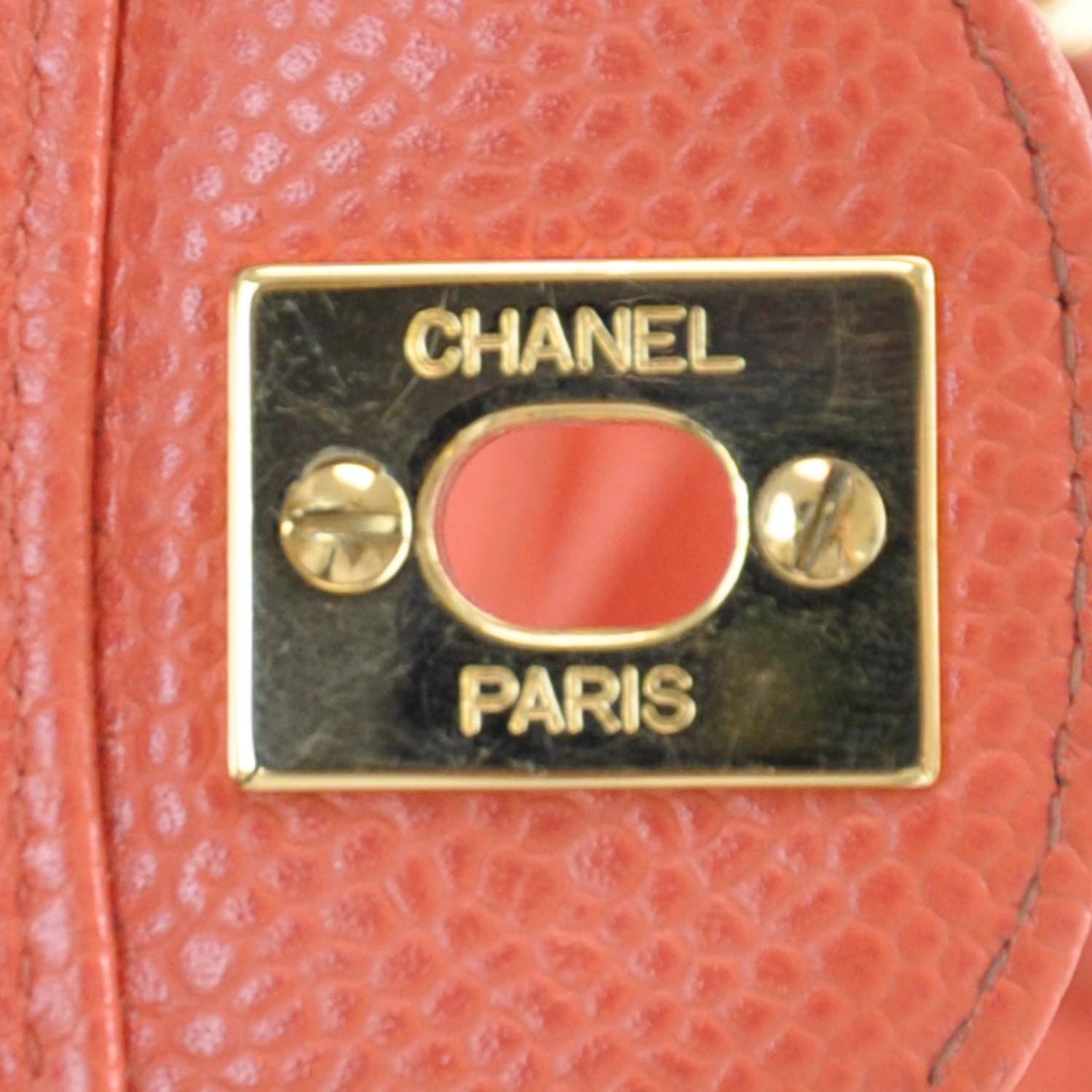 Chanel Caviar Medium Double Flap Coral 9 of 9