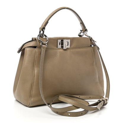 Fendi Nappa Mini Peekaboo Iconic Satchel Tortora 2 of 10