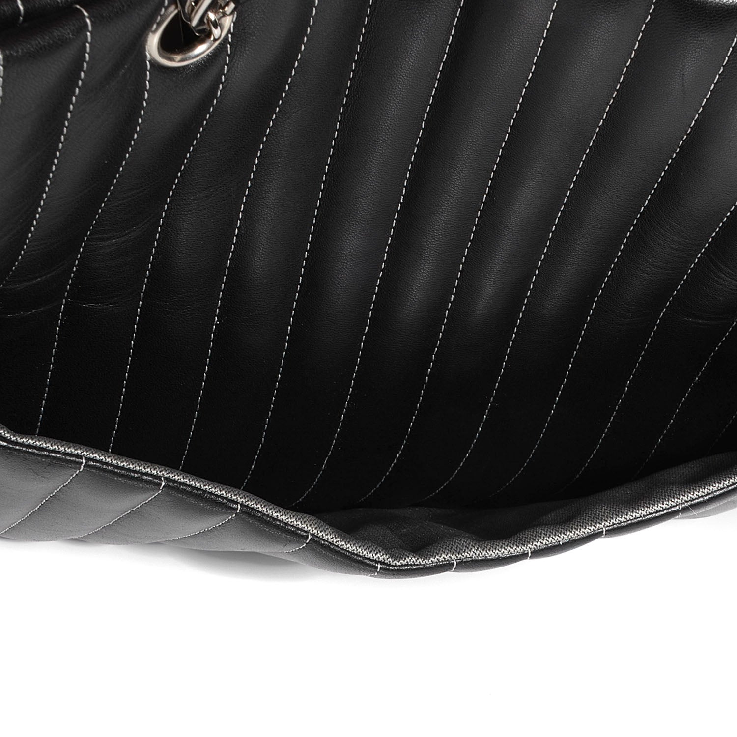 Chanel Lambskin Vertical Quilted Large Mademoiselle Tote Black 12 of 12