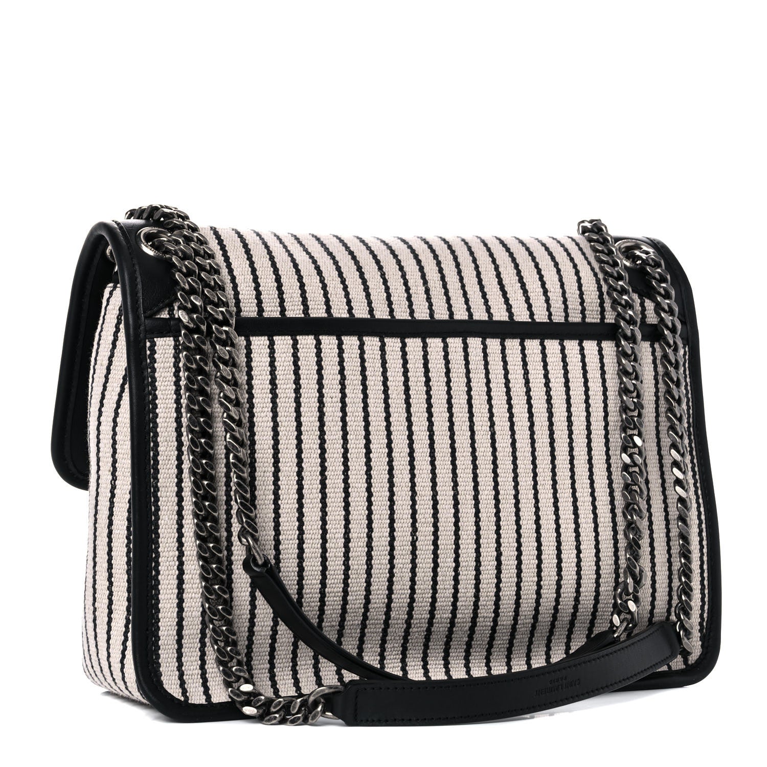 Saint Laurent Cotton Canvas Vintage Calfskin Monogram Medium Niki Chain Satchel 3 of 14