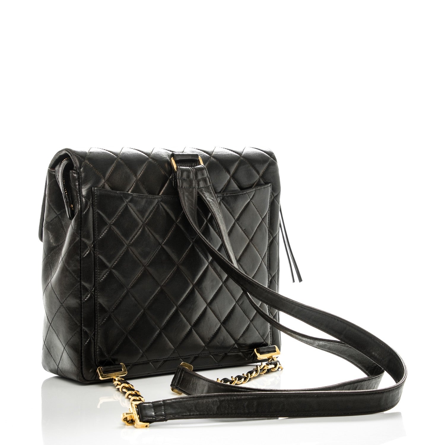 Chanel Lambskin Quilted Backpack Black 3 of 10