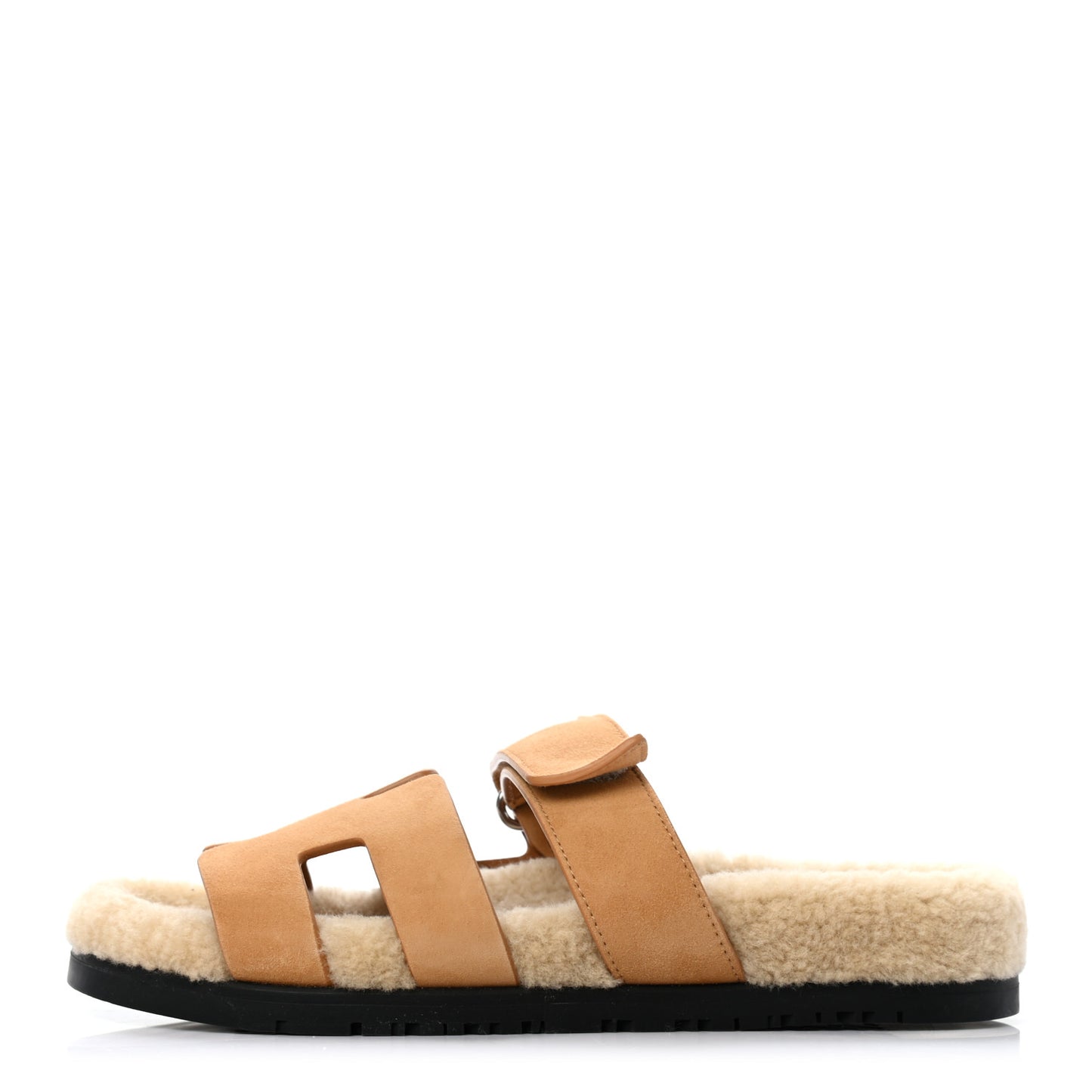 Suede Goatskin Woolskin Womens Chypre Sandals 37 Golden Beige