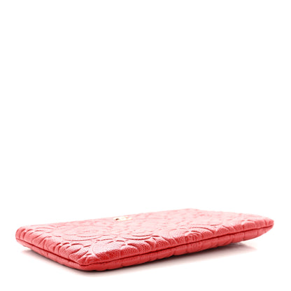 Chanel Caviar Camellia Embossed Cosmetic Pouch Red 4 of 7
