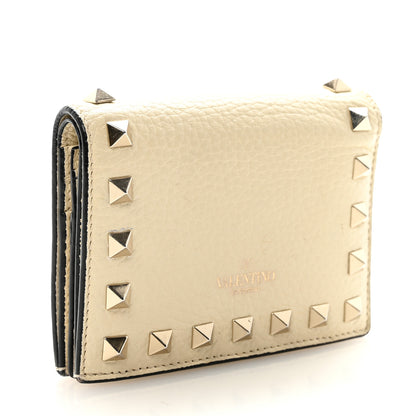 Valentino Garavani Calfskin Rockstud Bi-Fold Card Holder Ivory 3 of 8